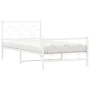 Estructura cama metal con cabecero y pie cama blanca 100x200 cm de vidaXL, Camas y somieres - Ref: Foro24-376288, Precio: 77,...