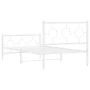Estructura cama metal con cabecero y pie cama blanca 100x200 cm de vidaXL, Camas y somieres - Ref: Foro24-376288, Precio: 77,...