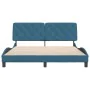 Bed frame with blue velvet headboard 160x200 cm by vidaXL, Beds and slatted bases - Ref: Foro24-3207933, Price: 217,58 €, Dis...