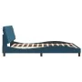 Bed frame with blue velvet headboard 160x200 cm by vidaXL, Beds and slatted bases - Ref: Foro24-3207933, Price: 217,58 €, Dis...
