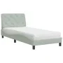 Bett mit hellgrauer Samtmatratze 90x200 cm von vidaXL, Betten und Lattenroste - Ref: Foro24-3208634, Preis: 287,48 €, Rabatt: %
