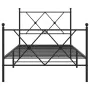 Bed frame with headboard and black metal footboard 90x200 cm by vidaXL, Beds and slatted bases - Ref: Foro24-376513, Price: 8...