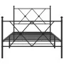 Bettgestell mit Kopfteil und Fußteil aus schwarzem Metall 90x200 cm von vidaXL, Betten und Lattenroste - Ref: Foro24-376513, ...