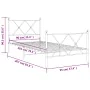 Bed frame with headboard and black metal footboard 90x200 cm by vidaXL, Beds and slatted bases - Ref: Foro24-376513, Price: 8...