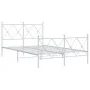 Bettgestell aus Metall mit Kopfteil und weißem Fußteil 120x190 cm von vidaXL, Betten und Lattenroste - Ref: Foro24-376566, Pr...