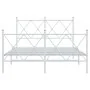 Bettgestell aus Metall mit Kopfteil und weißem Fußteil 120x190 cm von vidaXL, Betten und Lattenroste - Ref: Foro24-376566, Pr...