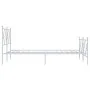 Bettgestell aus Metall mit Kopfteil und weißem Fußteil 120x190 cm von vidaXL, Betten und Lattenroste - Ref: Foro24-376566, Pr...