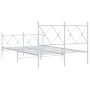 Bettgestell aus Metall mit Kopfteil und weißem Fußteil 120x190 cm von vidaXL, Betten und Lattenroste - Ref: Foro24-376566, Pr...