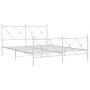 Bettgestell aus Metall mit Kopfteil und weißem Fußteil 160x200 cm von vidaXL, Betten und Lattenroste - Ref: Foro24-376572, Pr...
