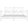 Bettgestell aus Metall mit Kopfteil und weißem Fußteil 160x200 cm von vidaXL, Betten und Lattenroste - Ref: Foro24-376572, Pr...