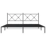 Bed frame with black metal headboard 183x213 cm by vidaXL, Beds and slatted bases - Ref: Foro24-376507, Price: 121,61 €, Disc...