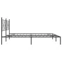 Bed frame with black metal headboard 183x213 cm by vidaXL, Beds and slatted bases - Ref: Foro24-376507, Price: 121,61 €, Disc...