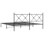 Bed frame with black metal headboard 183x213 cm by vidaXL, Beds and slatted bases - Ref: Foro24-376507, Price: 121,61 €, Disc...