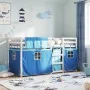 Litera con cortinas madera maciza de pino azul 90x200 cm de vidaXL, Camas y somieres - Ref: Foro24-3283896, Precio: 237,97 €,...