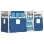 Litera con cortinas madera maciza de pino azul 90x200 cm de vidaXL, Camas y somieres - Ref: Foro24-3283896, Precio: 237,97 €,...
