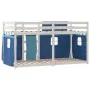 Litera con cortinas madera maciza de pino azul 90x200 cm de vidaXL, Camas y somieres - Ref: Foro24-3283896, Precio: 237,97 €,...