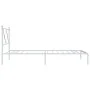 Bettgestell aus Metall mit weißem Kopfteil 100x190 cm von vidaXL, Betten und Lattenroste - Ref: Foro24-376545, Preis: 64,81 €...
