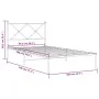 Bettgestell aus Metall mit weißem Kopfteil 100x190 cm von vidaXL, Betten und Lattenroste - Ref: Foro24-376545, Preis: 64,81 €...