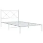 Metallbettgestell mit weißem Kopfteil 107x203 cm von vidaXL, Betten und Lattenroste - Ref: Foro24-376547, Preis: 77,74 €, Rab...