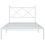 Metallbettgestell mit weißem Kopfteil 107x203 cm von vidaXL, Betten und Lattenroste - Ref: Foro24-376547, Preis: 77,74 €, Rab...