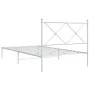 Metallbettgestell mit weißem Kopfteil 107x203 cm von vidaXL, Betten und Lattenroste - Ref: Foro24-376547, Preis: 77,74 €, Rab...