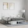 Metal bed frame with white headboard 140x190 cm by vidaXL, Beds and slatted bases - Ref: Foro24-376275, Price: 97,96 €, Disco...