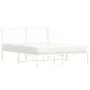 Metal bed frame with white headboard 140x190 cm by vidaXL, Beds and slatted bases - Ref: Foro24-376275, Price: 97,96 €, Disco...