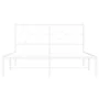 Metal bed frame with white headboard 140x190 cm by vidaXL, Beds and slatted bases - Ref: Foro24-376275, Price: 97,96 €, Disco...