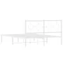 Metal bed frame with white headboard 140x190 cm by vidaXL, Beds and slatted bases - Ref: Foro24-376275, Price: 97,96 €, Disco...