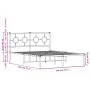 Metallbettgestell mit weißem Kopfteil 140x190 cm von vidaXL, Betten und Lattenroste - Ref: Foro24-376275, Preis: 97,96 €, Rab...