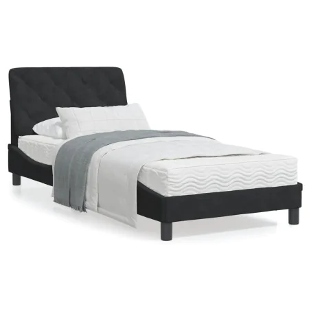 Bed frame with black velvet headboard 80x200 cm by vidaXL, Beds and slatted bases - Ref: Foro24-3207889, Price: 123,03 €, Dis...