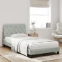 Bed with light gray velvet mattress 100x200 cm by vidaXL, Beds and slatted bases - Ref: Foro24-3208640, Price: 315,02 €, Disc...