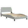 Bed with light gray velvet mattress 100x200 cm by vidaXL, Beds and slatted bases - Ref: Foro24-3208640, Price: 315,02 €, Disc...