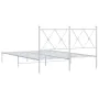 Metal bed frame with white headboard 135x190 cm by vidaXL, Beds and slatted bases - Ref: Foro24-376550, Price: 93,33 €, Disco...
