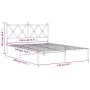 Metal bed frame with white headboard 135x190 cm by vidaXL, Beds and slatted bases - Ref: Foro24-376550, Price: 93,33 €, Disco...