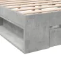 Cama con cajones madera ingeniería gris hormigón 150x200 cm de vidaXL, Camas y somieres - Ref: Foro24-3280744, Precio: 157,07...