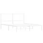 Estructura de cama con cabecero metal blanca 160x200 cm de vidaXL, Camas y somieres - Ref: Foro24-376278, Precio: 110,88 €, D...
