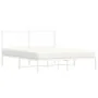 Estructura de cama con cabecero metal blanca 160x200 cm de vidaXL, Camas y somieres - Ref: Foro24-376278, Precio: 110,88 €, D...
