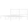 Estructura de cama con cabecero metal blanca 160x200 cm de vidaXL, Camas y somieres - Ref: Foro24-376278, Precio: 110,88 €, D...