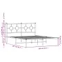 Estructura de cama con cabecero metal blanca 160x200 cm de vidaXL, Camas y somieres - Ref: Foro24-376278, Precio: 110,88 €, D...