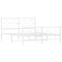 Estructura cama metal con cabecero y estribo blanco 135x190 cm de vidaXL, Camas y somieres - Ref: Foro24-376292, Precio: 110,...