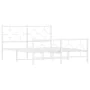 Metal bed frame with headboard and white footboard 135x190 cm by vidaXL, Beds and slatted bases - Ref: Foro24-376292, Price: ...