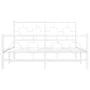 Metal bed frame with headboard and white footboard 135x190 cm by vidaXL, Beds and slatted bases - Ref: Foro24-376292, Price: ...