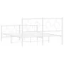 Estructura cama metal con cabecero y estribo blanco 135x190 cm de vidaXL, Camas y somieres - Ref: Foro24-376292, Precio: 110,...
