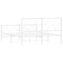 Metal bed frame with headboard and white footboard 135x190 cm by vidaXL, Beds and slatted bases - Ref: Foro24-376292, Price: ...