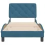 Bettgestell mit blauem Samtkopfteil 90x200 cm von vidaXL, Betten und Lattenroste - Ref: Foro24-3207903, Preis: 145,64 €, Raba...