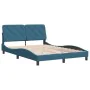 Bed frame with blue velvet headboard 120x200 cm by vidaXL, Beds and slatted bases - Ref: Foro24-3207915, Price: 220,86 €, Dis...