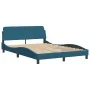Bettrahmen mit blauem Samtkopfteil 120x200 cm von vidaXL, Betten und Lattenroste - Ref: Foro24-3207915, Preis: 220,86 €, Raba...
