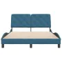 Bed frame with blue velvet headboard 120x200 cm by vidaXL, Beds and slatted bases - Ref: Foro24-3207915, Price: 220,86 €, Dis...