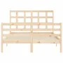Estructura de cama de matrimonio con cabecero madera maciza de vidaXL, Camas y somieres - Ref: Foro24-3193956, Precio: 116,22...